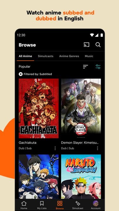 Crunchyroll screenshot