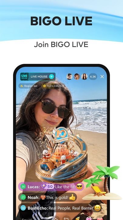 BIGO LIVE: captura de pantalla 1 en Android