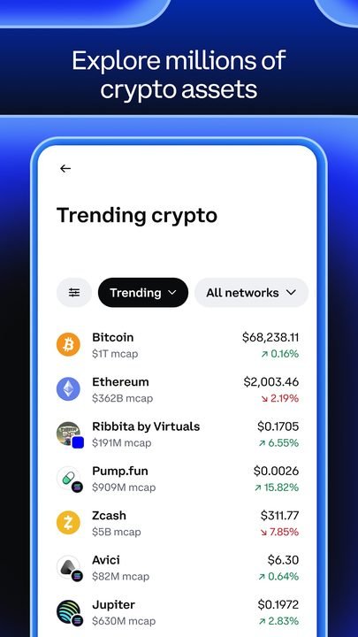 Coinbase: captura de pantalla 3 de la app
