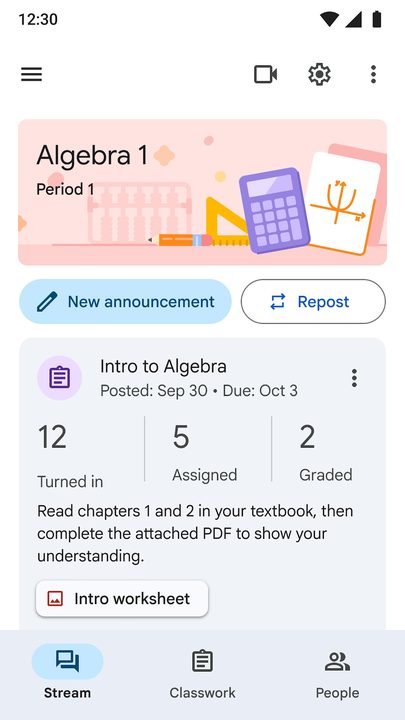 Google Classroom: captura de pantalla 3 de la app