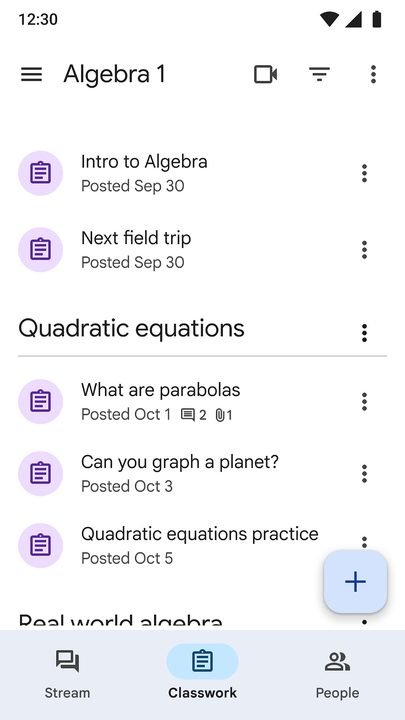 Google Classroom: captura de pantalla 4 de la app