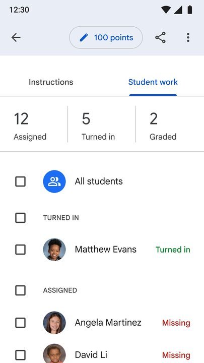 Google Classroom: captura de pantalla 5 de la app