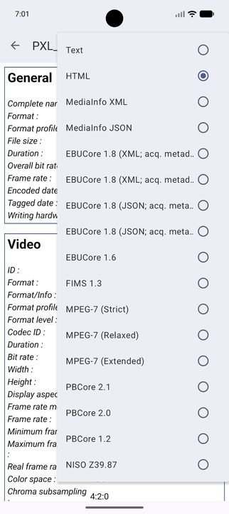 MediaInfo: captura de pantalla 3 de la app