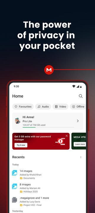 MEGA: captura de pantalla 2 de la app