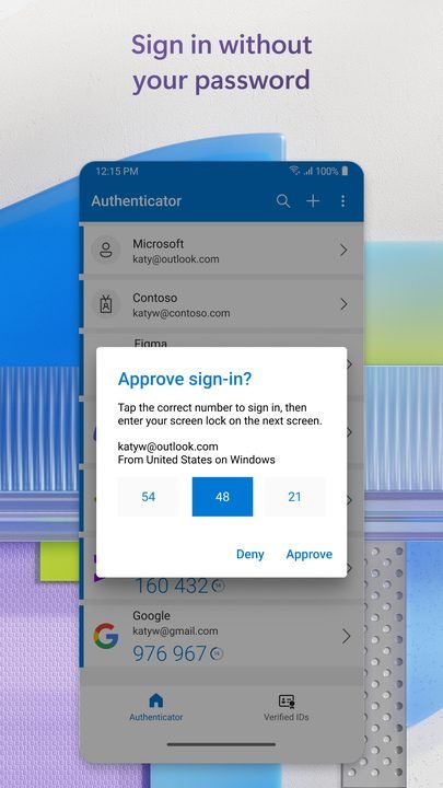 Microsoft Authenticator: captura de pantalla 5 de la app